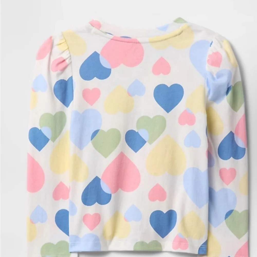 GAP Kids Long Sleeve Shirt with Heart Pattern